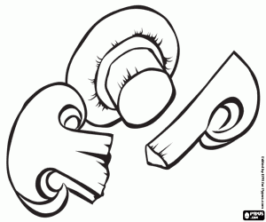 Colorear Unos champiñones cortados