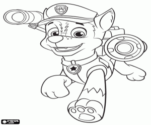 Colorear Chase,perro policía de PawPatrol