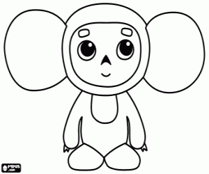 Colorear Cheburashka, gracioso animal
