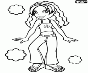 Colorear Chica Polly Pocket en ropa de verano