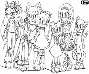 Colorear Las chicas de Sonic