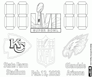 Colorear Chiefs vs Eagles,Super Bowl 2023