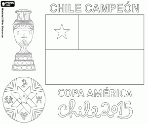 Colorear Chile, campeón Copa América 2015