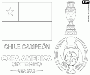 Colorear Chile, campeón Copa América 2016