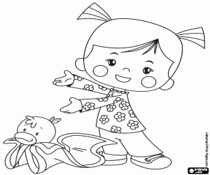 Colorear Chloe y la manta pato