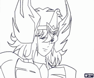 Colorear Cignus Hyoga, Saint Seiya