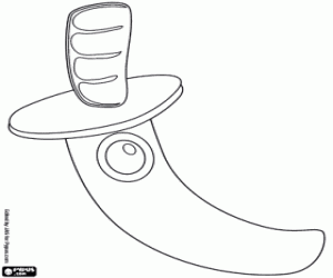 Colorear Una cimitarra, un arma oriental