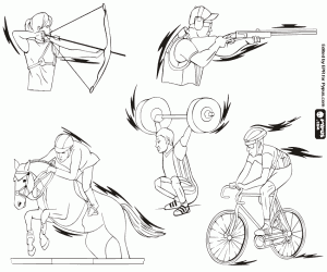 Colorear Cinco deportes olímpicos