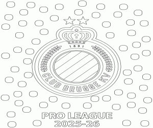 Colorear Club Brujas, campeón 2025-2026