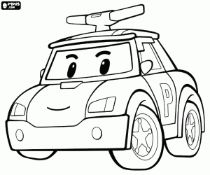Colorear El coche de policía Robocar Poli