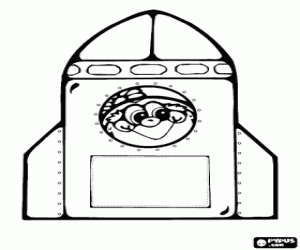 Colorear Cohete con pasajero