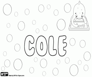 Colorear Cole, nombre para niño en inglés