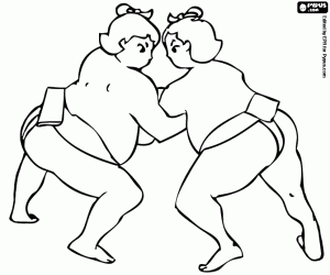Colorear Combate de sumo