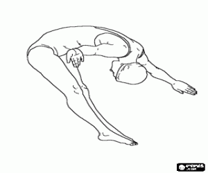 Colorear Competición de salto en piscina