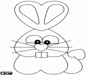 Colorear El conejo de los corazones