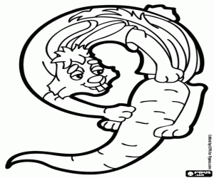 Colorear Conejo y zanahoria, el número 9