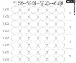 Colorear Contar de 1 huevo hasta 4 docenas