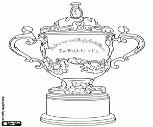 Colorear Copa Webb Ellis, trofeo de rugby