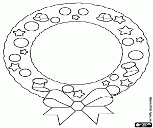 Colorear Corona con lazo y decoraciones