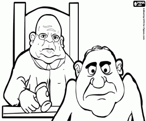 Colorear El criminal ante el juez