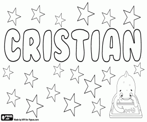 Colorear Cristian,nombre de origen latino