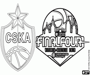Colorear CSKA Moscú,campeón Euroliga 2019