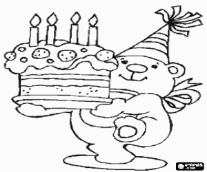 Colorear Cumpleaños del osito de peluche