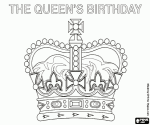 Colorear Cumpleaños Reina de Inglaterra