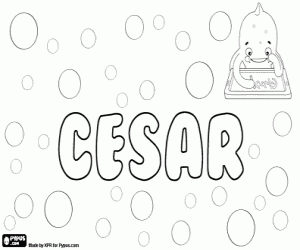 Colorear César, nombre para niño