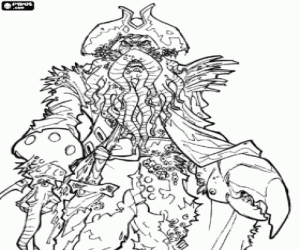 Colorear Davy Jones, piratas del Caribe