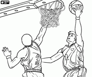 Colorear Intento de anotar en baloncesto