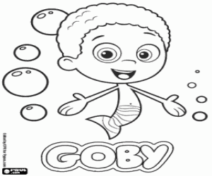 Colorear Uno de los Bubble Guppies, Goby