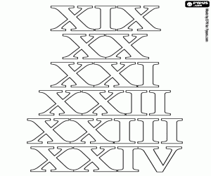 Colorear Del 19 al 24 según los romanos