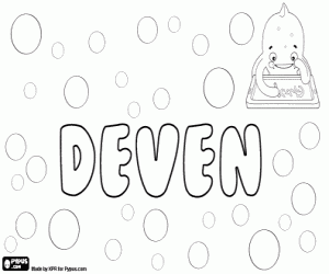 Colorear Deven, nombre unisex