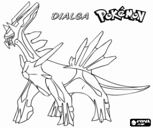 Colorear Dialga, un dragón Pokemon