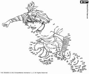 Colorear Dibujar a Chico de los Croods