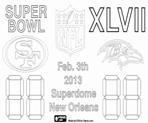 Colorear Dibujo de la Super Bowl 2013