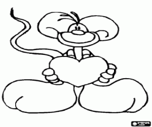 Colorear Diddle con un gran corazón