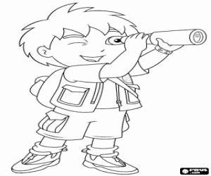 Colorear Diego con el catalejo
