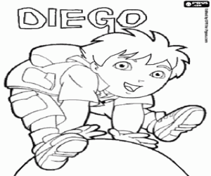 Colorear Diego, el niño aventurero