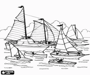 Colorear Diferentes tipos de barcos