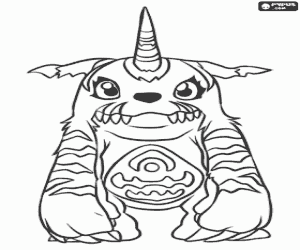 Colorear El digimon Gabumon