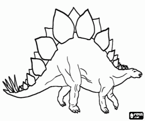 Colorear Un dinosaurio Stegosaurus