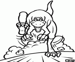 Colorear Dinosaurio T-Rex visto de frente