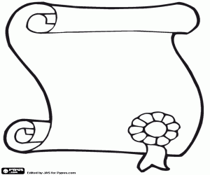 Colorear Un diploma escolar