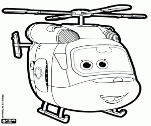 Colorear Dizzy en su forma de helicóptero