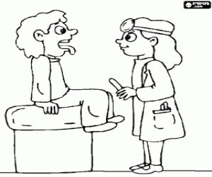 Colorear La doctora y el paciente