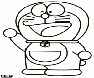 Colorear Doraemon, el gato mágico