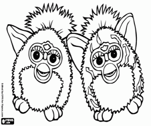 Colorear Dos divertidos furbys 