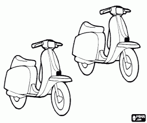Colorear Dos motocicletas scooter